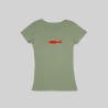 T-shirt icona pesce donna kaki